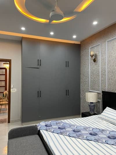 5 Marla Brand New Luxury Lower Portion Available For Rent In Formanites Housing Scheme Block-M Lahore Very Hot Location House. 1 Bed Attach Bath Room TV LOUNGE DURING ROOM WITH Powder Room.