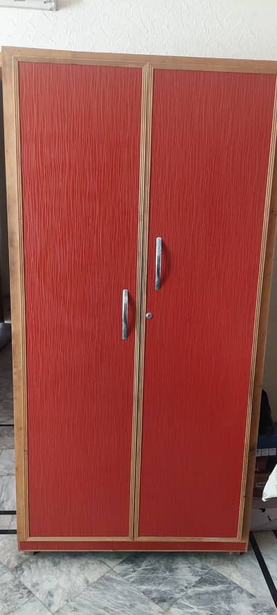 Wooden Wardrobe - Red Color