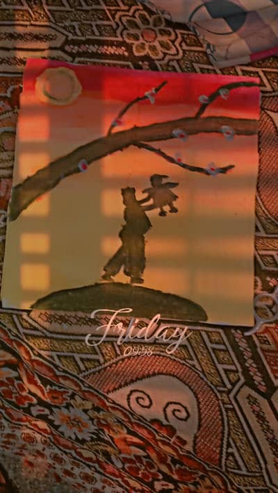 Dad  and daughter love painting