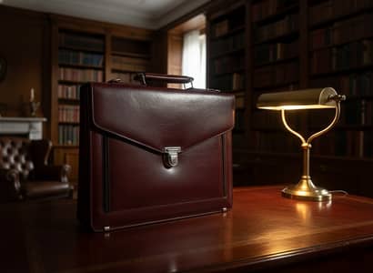 Leather bag for office and business