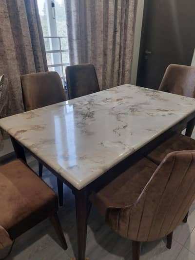 Marble Top Dining Table - Brand New Condition