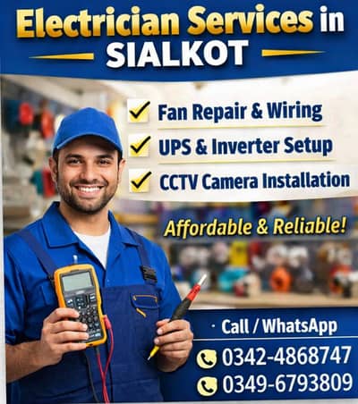 Electrician & Solar Services in Sialkot | UPS | CCTV
