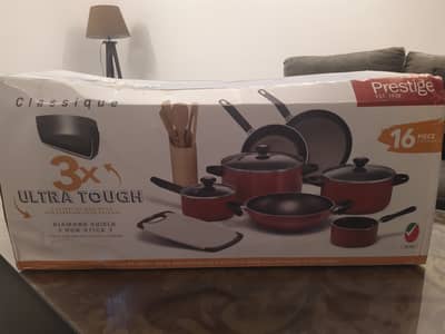 Prestige PR21234 Aluminum Classique Non-stick Set | 16 Pcs | Red