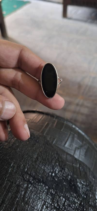 Black Aqeeq Ring (Mass kiya howa from Iran)