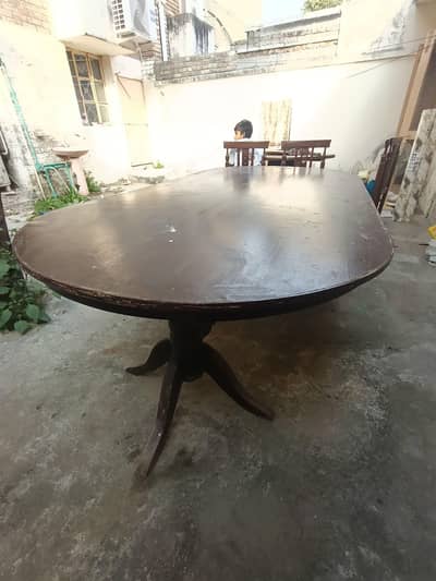 Old solid wooden large size Dunning table