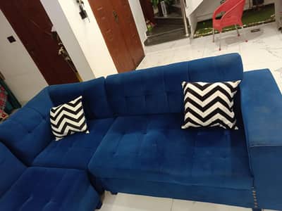 6 seater L shaped sofa available for sale