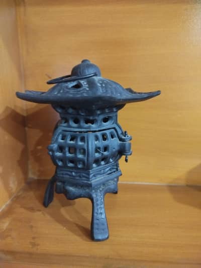 Antique Candle Stand Chinese Monks stylr