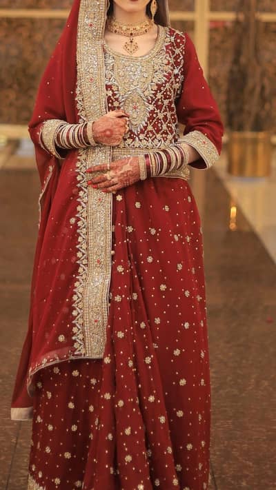 Wedding Bridal Dress| Shaadi Dress | Baraat lehenga | Maroon Barat