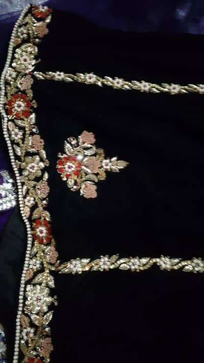Black Velvet beautiful embroidery designs dress