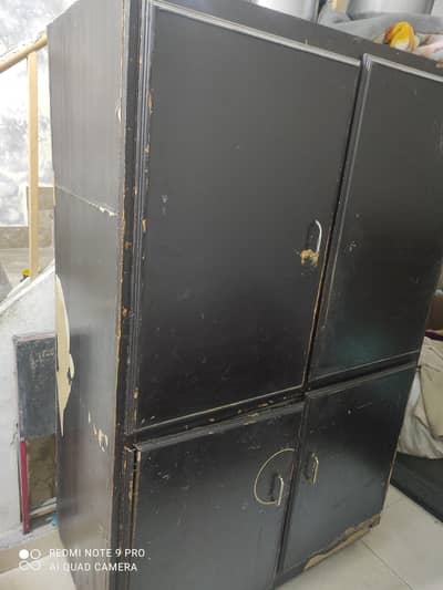 Used wooden wardrobe for sale in negotiable price