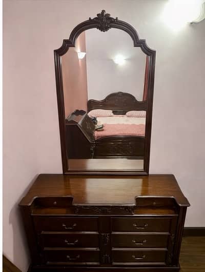 Luxury Solid Wood Dressing Table with Mirror | Handcrafted & Durable