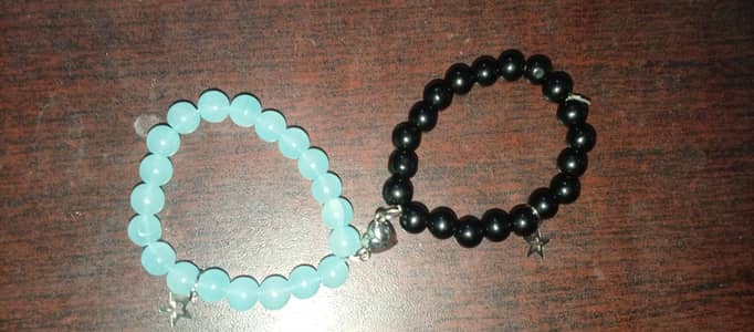 black and blue bracelet