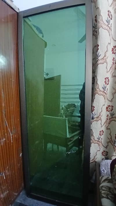 Aluminium window 3 peace with green glass and jali sliding windo