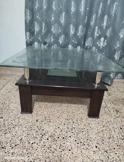 Hardwood glass dining table like new