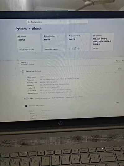 HP Core i3 11th Gen | 8GB RAM | 225GB SSD