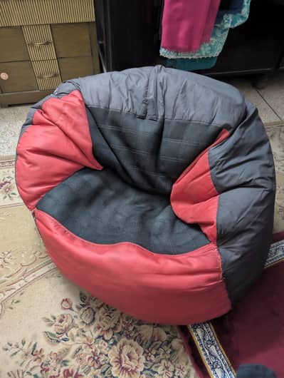 Bean Bag Chair Red and Black