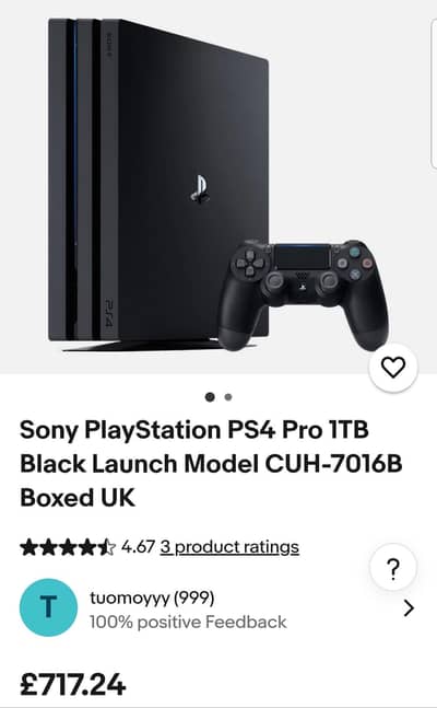 Sony PlayStation 4 pro cuh 7016b ps4