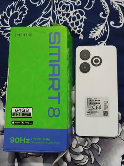 Infinix smart 8 4_64 With box only Glass change  10/10 condition