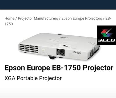 Epson EB 1750 Projector + Screen + Stand (Used once or twice)