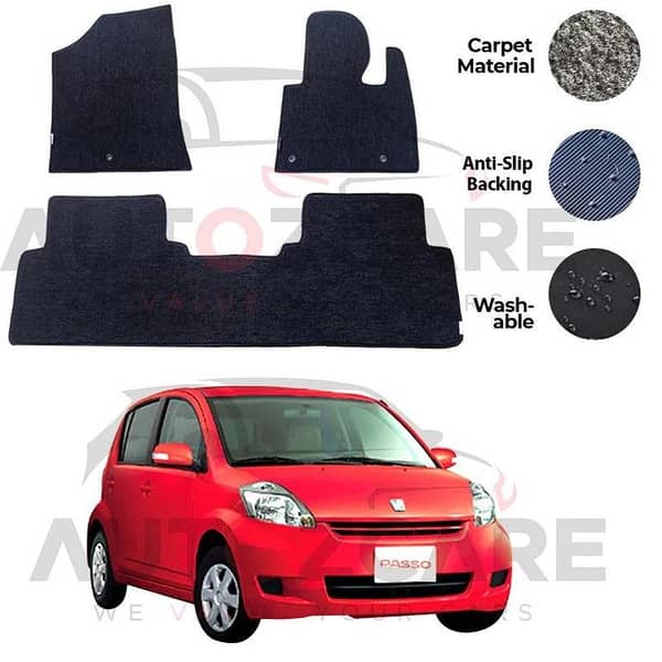 Toyota Passo Genuine Fitting Carpet Floor Mat 3PCS - Model 2005-2010