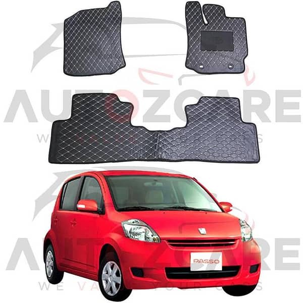 Toyota Passo 7D Floor Mat ( Flat Style ) 3PCS - Model 2005-2010