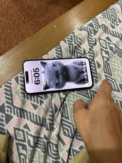 Iphone 14 pro max 128 gb jv battery heath85 withbox and original cabl