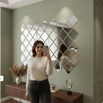 Beautiful wall mini mirror available in golden and silver color