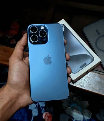 iphone 15 pro max 256gb blue titanium