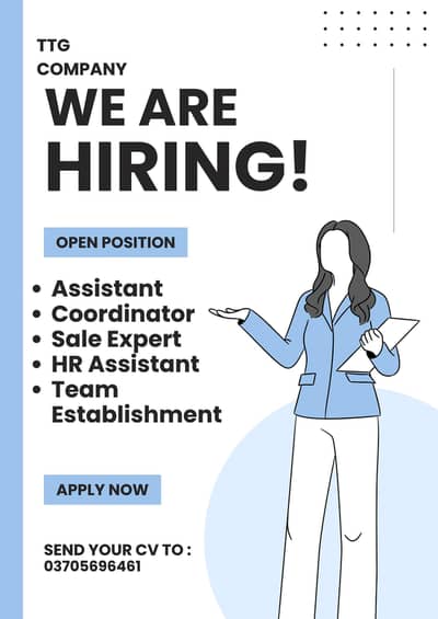 Fresh Male & Female staff required for office work