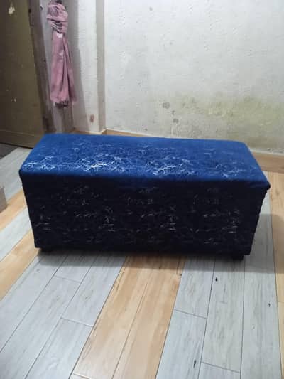 Blue Storage Ottoman / Bench – Good Condition