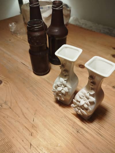 White Vase Pair and Brown Vase set
