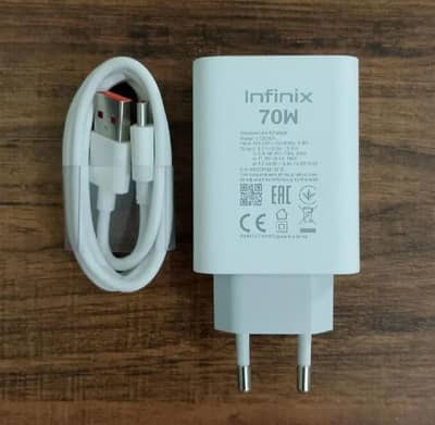 Original 70 watt fast charger for infinix, techno and Vivo