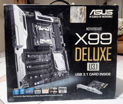ASUS x99 Deluxe Motherboard (Box) plus i7 5820k with Casing