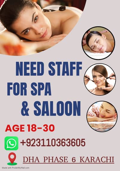 NEED STAFF FOR SPA & SALOON