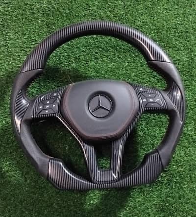 mercedes w204 amg carbon fiber steering wheel