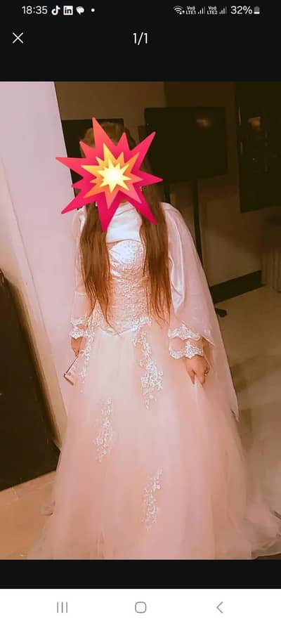 peach fairy net frok