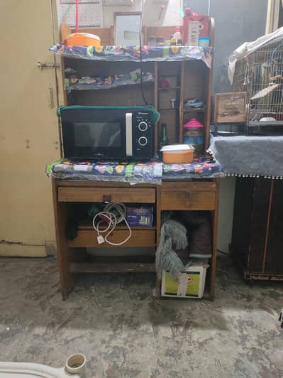 computer wood rack and other used