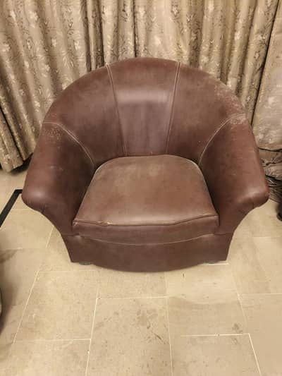 05 Seater Wooden & Leather Rite Sofa