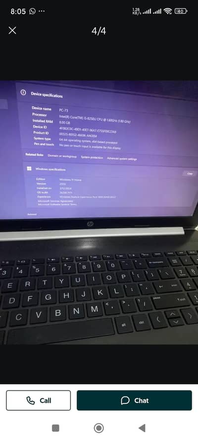 HP 15-da0002ne core i5 8 generation