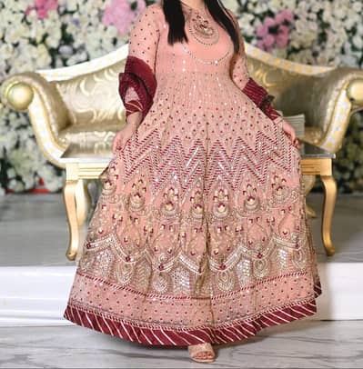 pink long frok style