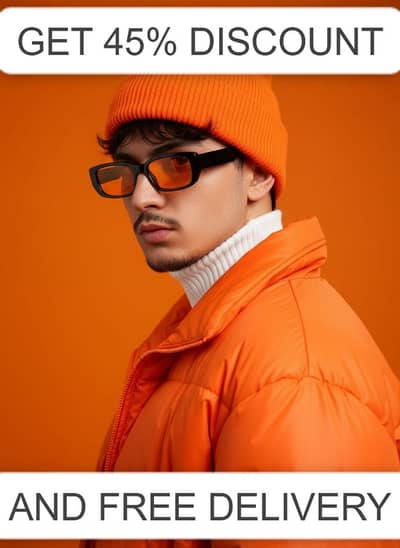 Mans Orange colour Winter Jacket