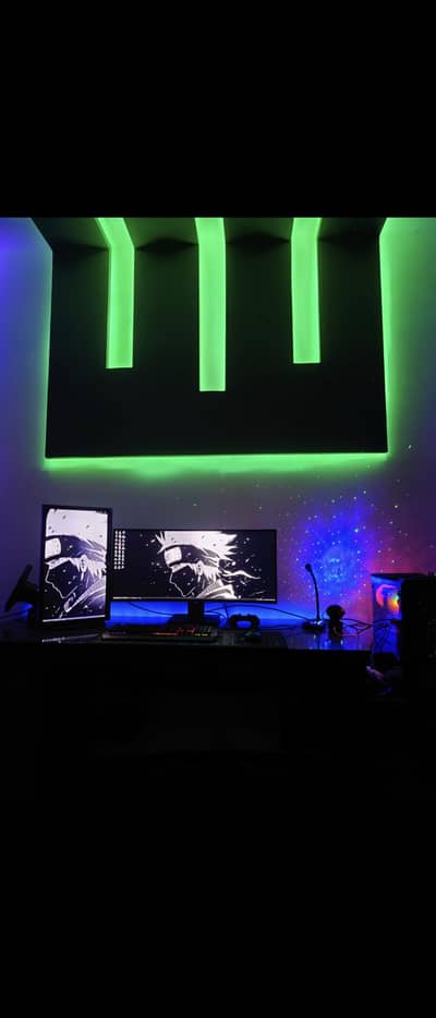 AMD Ryzen 5 gaming PC with mechanical keyboard and 24" LCD