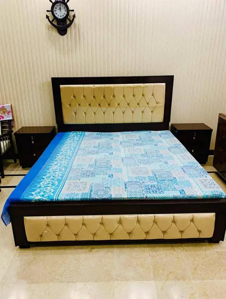 bed with side table 0