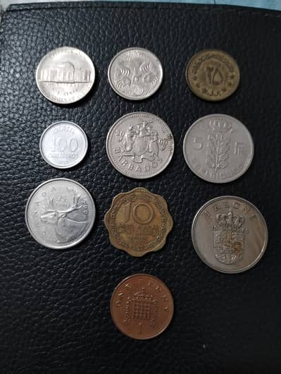Different countries coins