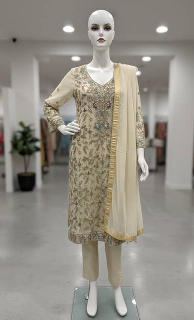 2 piece Shirt and dupata with pure Chiffon.