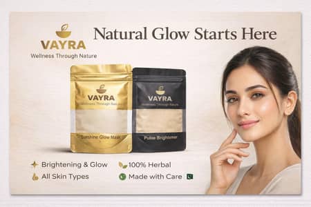 Vayra Natural Glow Mask & Pulse Brightener - 100% Herbal Skincare