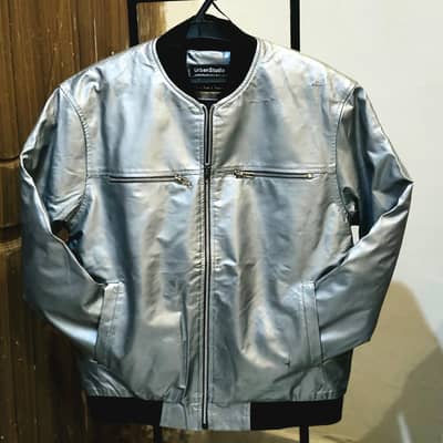 Urban studio Silver Bomber Jacket for sale.