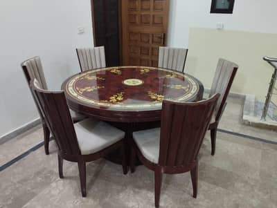 Dining table with chair pure wood