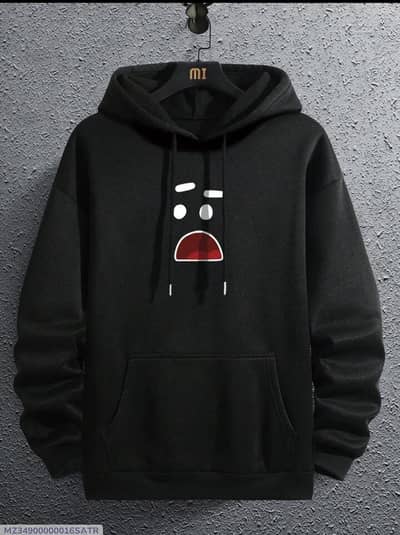 Brand New Men's Black Fleece Printed Hoodie - All Sizes Available