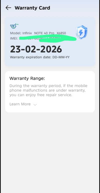 infinix note 40 pro 12+12 256 gb no open warranty bhi pari 2 month